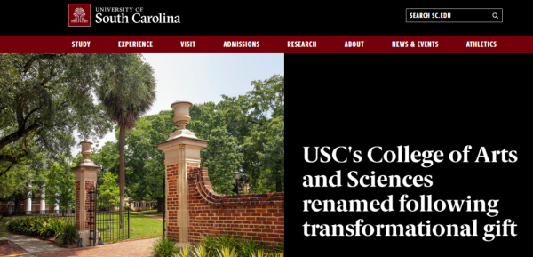 中金汇融配资 南卡罗来纳大学获7500万美元捐赠，助力学生带薪实习与科研发展